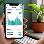 **Image Prompt for Mental Health Tracking Apps:**
   "A serene scene depicting a person using a mobile app to track their mood, surrounded by calming elements like plants and soft lighting. The screen of the phone shows graphs and meditation exercises, symbolizing mental well-being and relaxation."