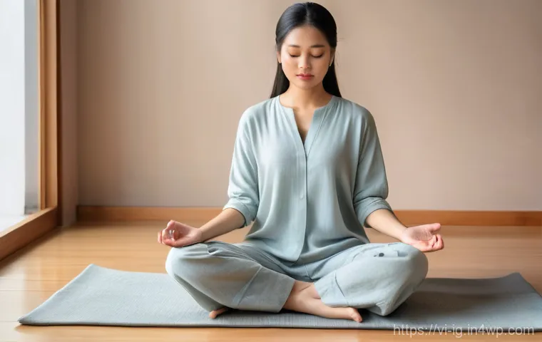 정신건강 테크 산업의 혁신과 변화 - Prompt 1: Serene Meditation with an App**