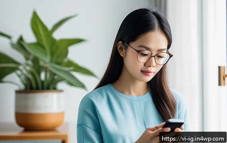 정신건강과 기술 새로운 패러다임 - A young Vietnamese woman using a personalized AI mental health app on her smartphone at home, with a...